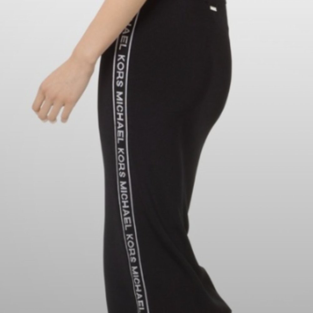 MICHAEL Michael Kors Women's Stretch-Viscose Logo Tape Textured Pencil Skirt